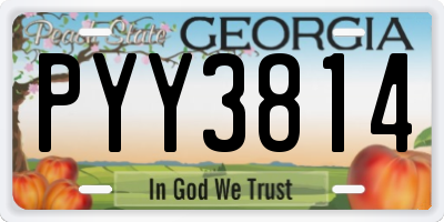 GA license plate PYY3814