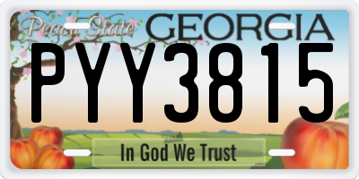 GA license plate PYY3815