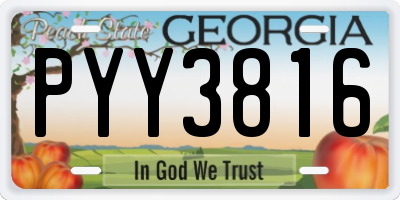 GA license plate PYY3816