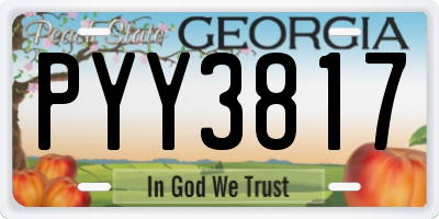 GA license plate PYY3817