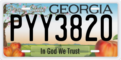 GA license plate PYY3820