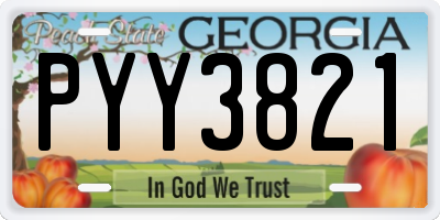GA license plate PYY3821