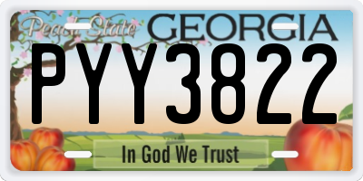 GA license plate PYY3822
