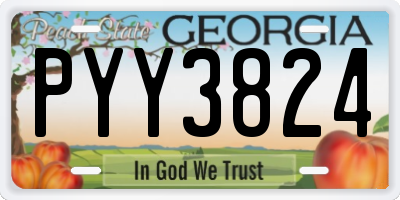 GA license plate PYY3824