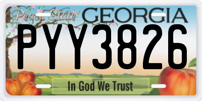 GA license plate PYY3826
