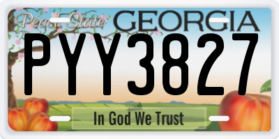 GA license plate PYY3827