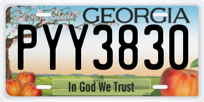 GA license plate PYY3830