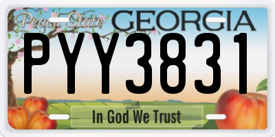 GA license plate PYY3831