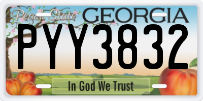 GA license plate PYY3832