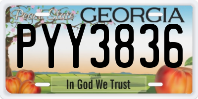 GA license plate PYY3836