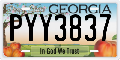 GA license plate PYY3837