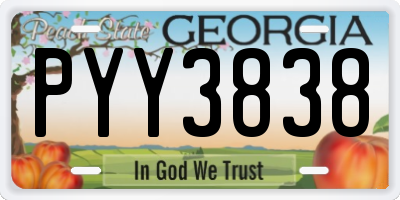 GA license plate PYY3838
