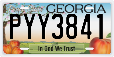 GA license plate PYY3841