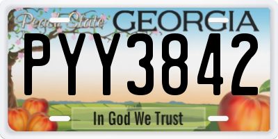 GA license plate PYY3842