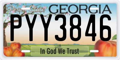 GA license plate PYY3846
