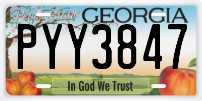 GA license plate PYY3847