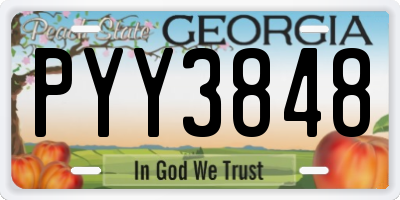 GA license plate PYY3848