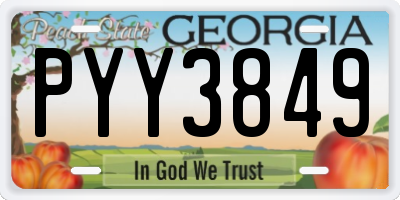 GA license plate PYY3849