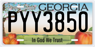 GA license plate PYY3850
