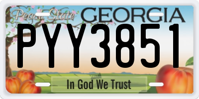 GA license plate PYY3851