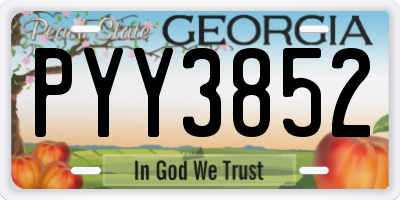 GA license plate PYY3852