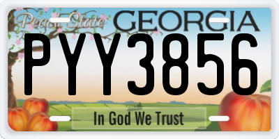 GA license plate PYY3856