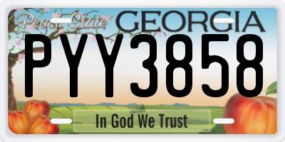 GA license plate PYY3858