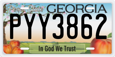 GA license plate PYY3862
