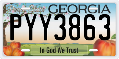 GA license plate PYY3863