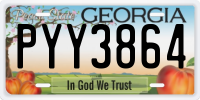 GA license plate PYY3864