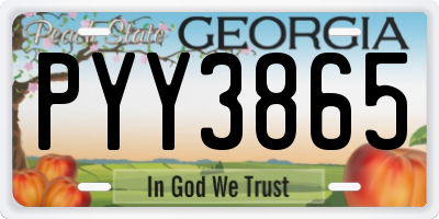 GA license plate PYY3865
