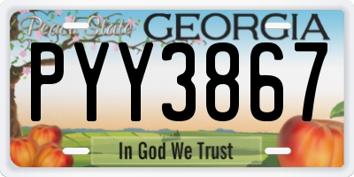 GA license plate PYY3867