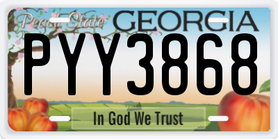 GA license plate PYY3868