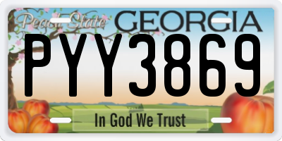 GA license plate PYY3869