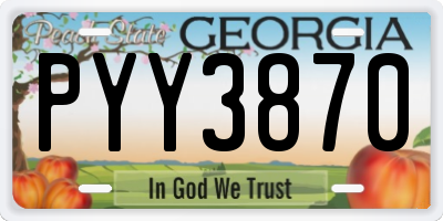 GA license plate PYY3870