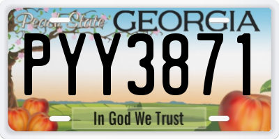 GA license plate PYY3871