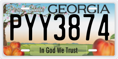 GA license plate PYY3874