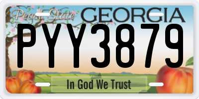 GA license plate PYY3879