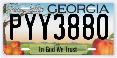 GA license plate PYY3880