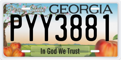 GA license plate PYY3881