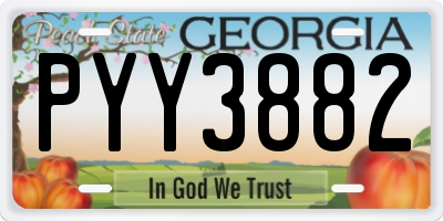 GA license plate PYY3882