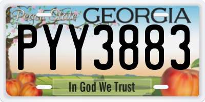 GA license plate PYY3883