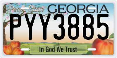 GA license plate PYY3885