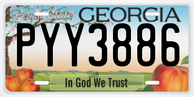GA license plate PYY3886