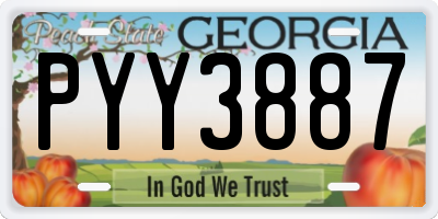 GA license plate PYY3887