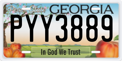 GA license plate PYY3889