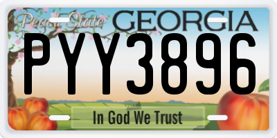 GA license plate PYY3896