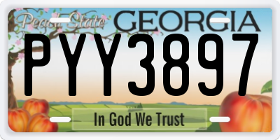 GA license plate PYY3897