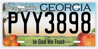 GA license plate PYY3898