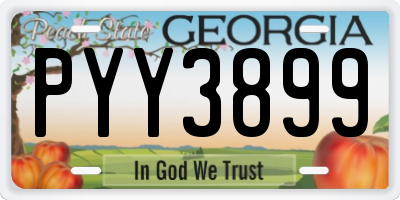 GA license plate PYY3899